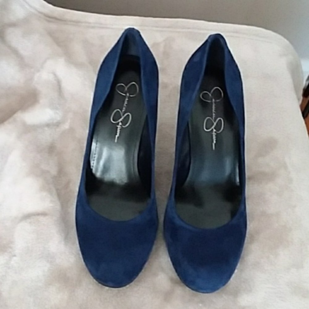 Blue suede Jessica Simpson Pumps Size 9.5